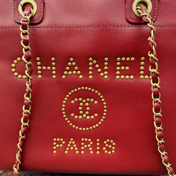 100% Authentic CHANEL DeauVille Medium Leather Satchel Bag - Picture 2 of 15